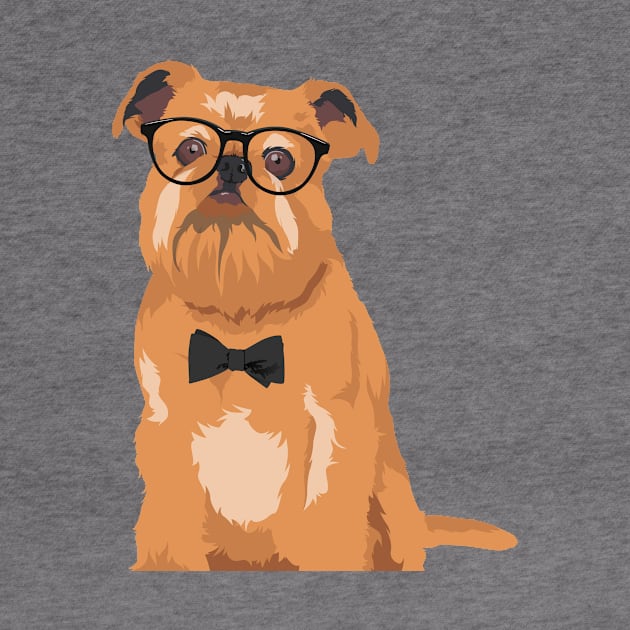 Cool Hipster Griffon Bruxellois Dog T-Shirt for Dog Lovers by riin92